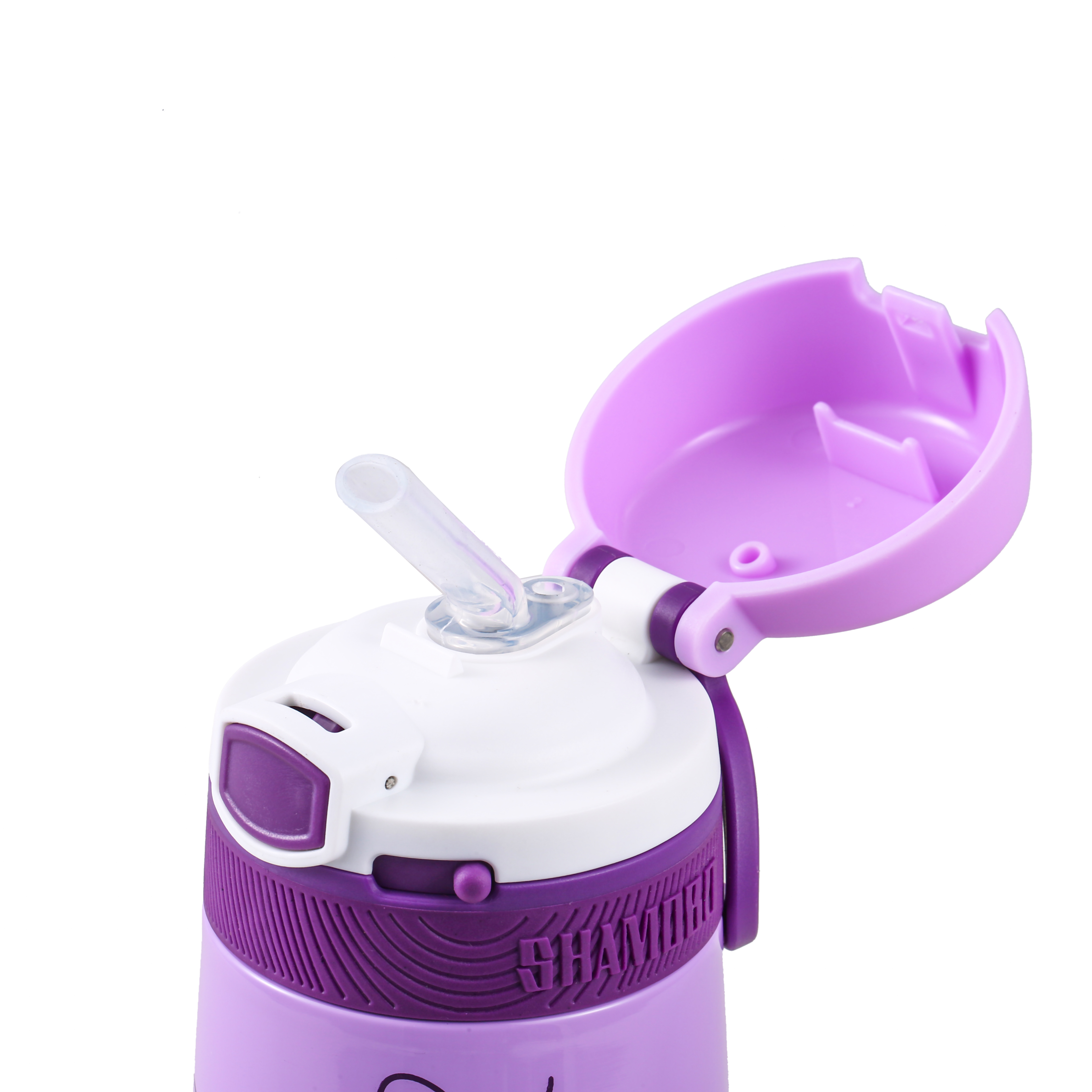 XQD Purple Butterfly 350ml Insulated Bottle with Straw
