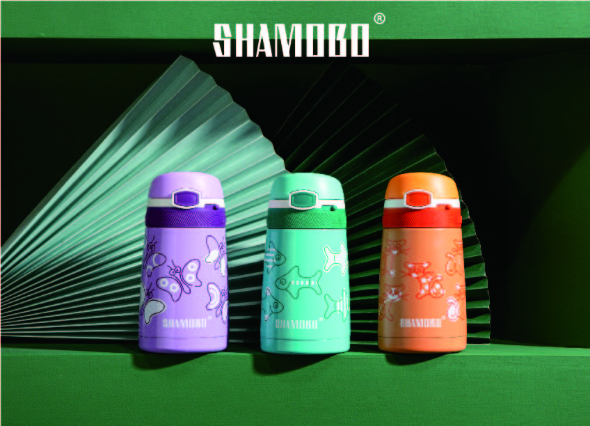 XQD Purple Butterfly 350ml Insulated Bottle with Straw