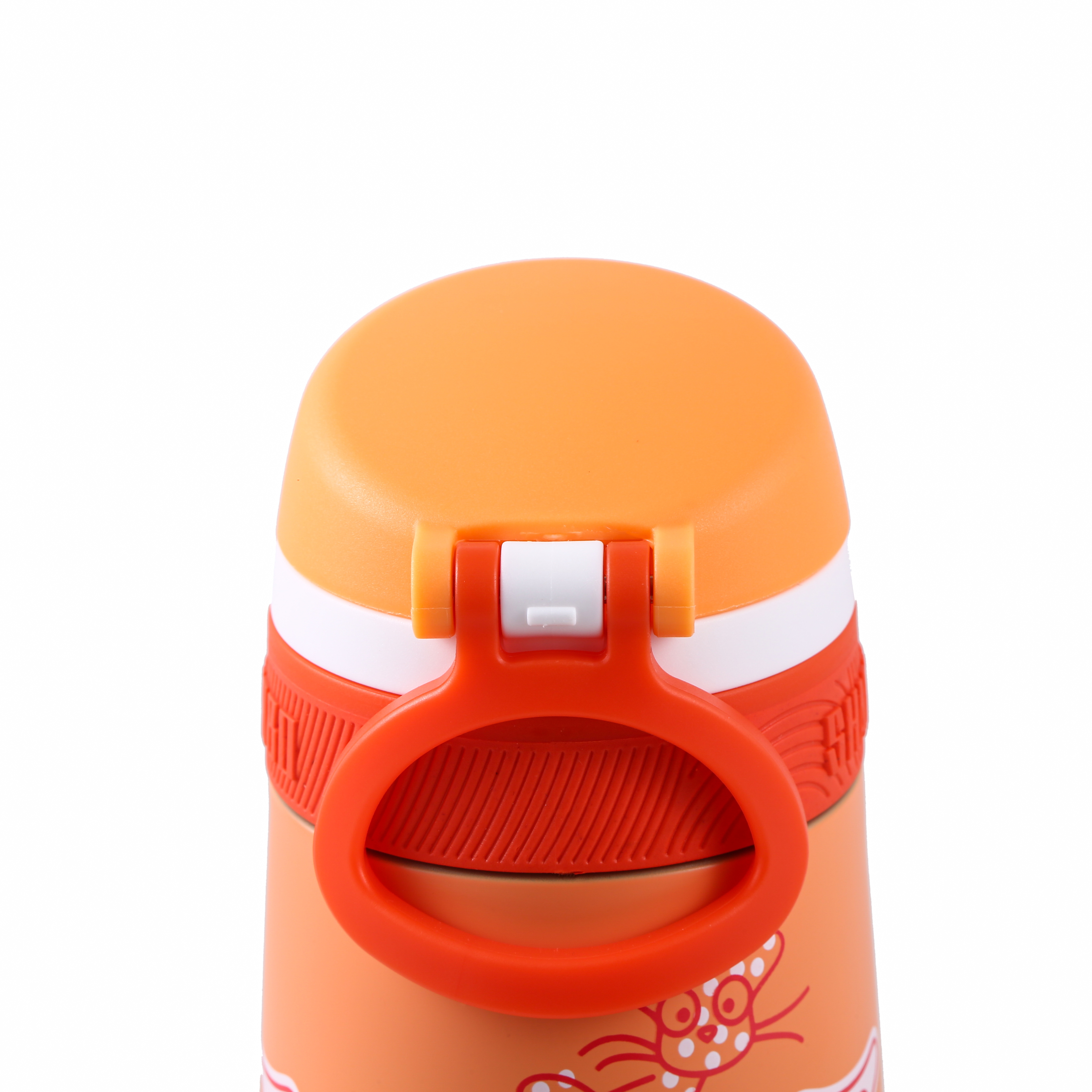 XQD Orange Cat 350ml Insulated Bottle with Straw