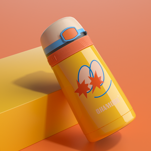 XQD Glowing Eyes 350ml Insulated Bottle with Straw