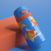 XQD Blue Diamonds 350ml Insulated Bottle with Straw