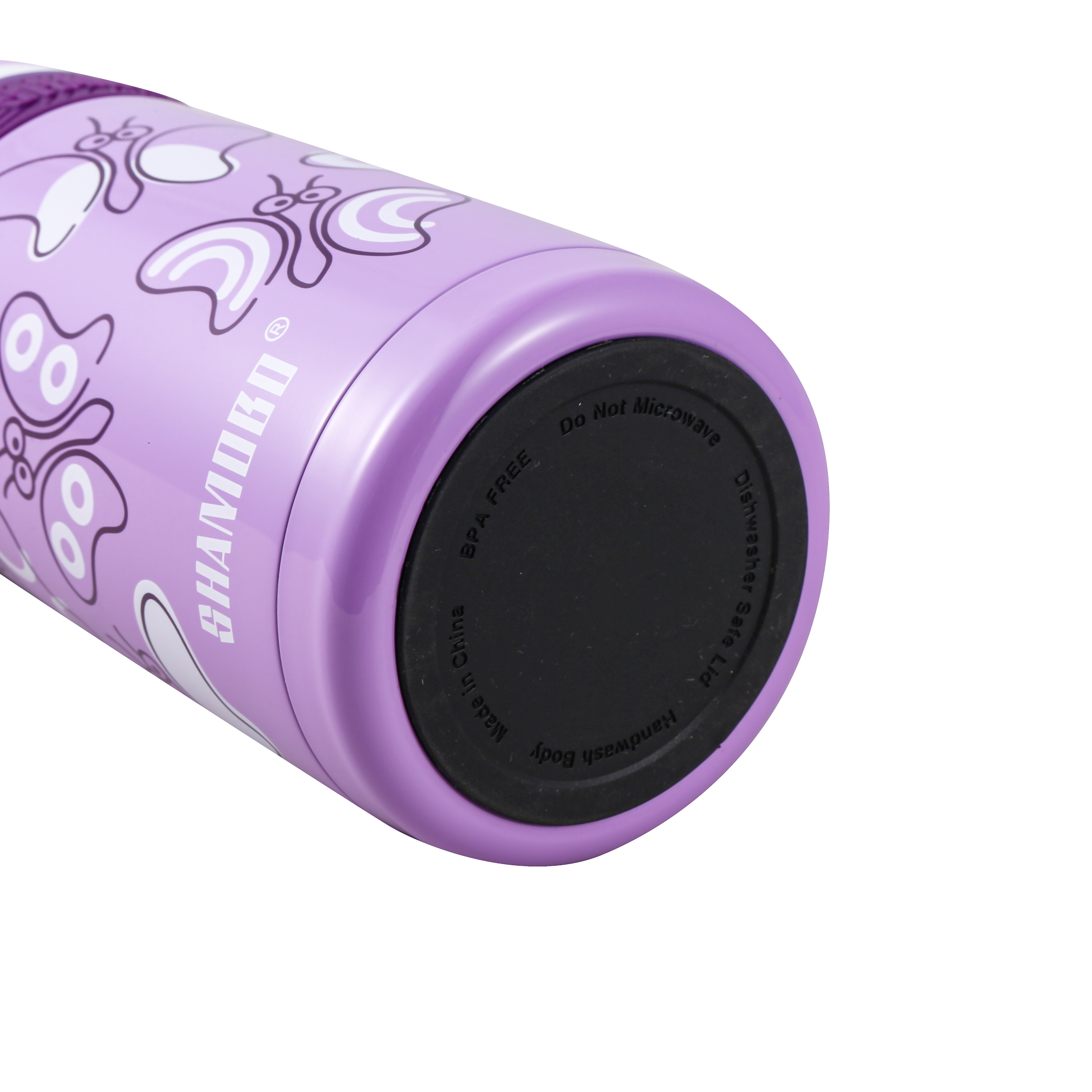 XQD Purple Butterfly 350ml Insulated Bottle with Straw