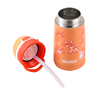 XQD Orange Cat 350ml Insulated Bottle with Straw