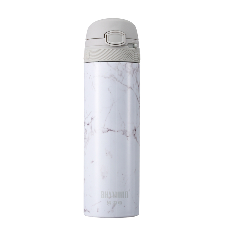 FLG 500ml White Marble Insulated Bottles